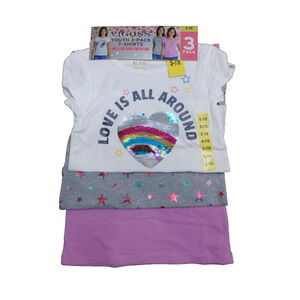 R5 Vigoss Girls Youth 3 Pack T-Shirts Love is All Around S 7/8